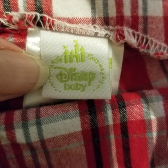 Disney Baby Mickey Mouse Cotton Blend Plaid Overalls
